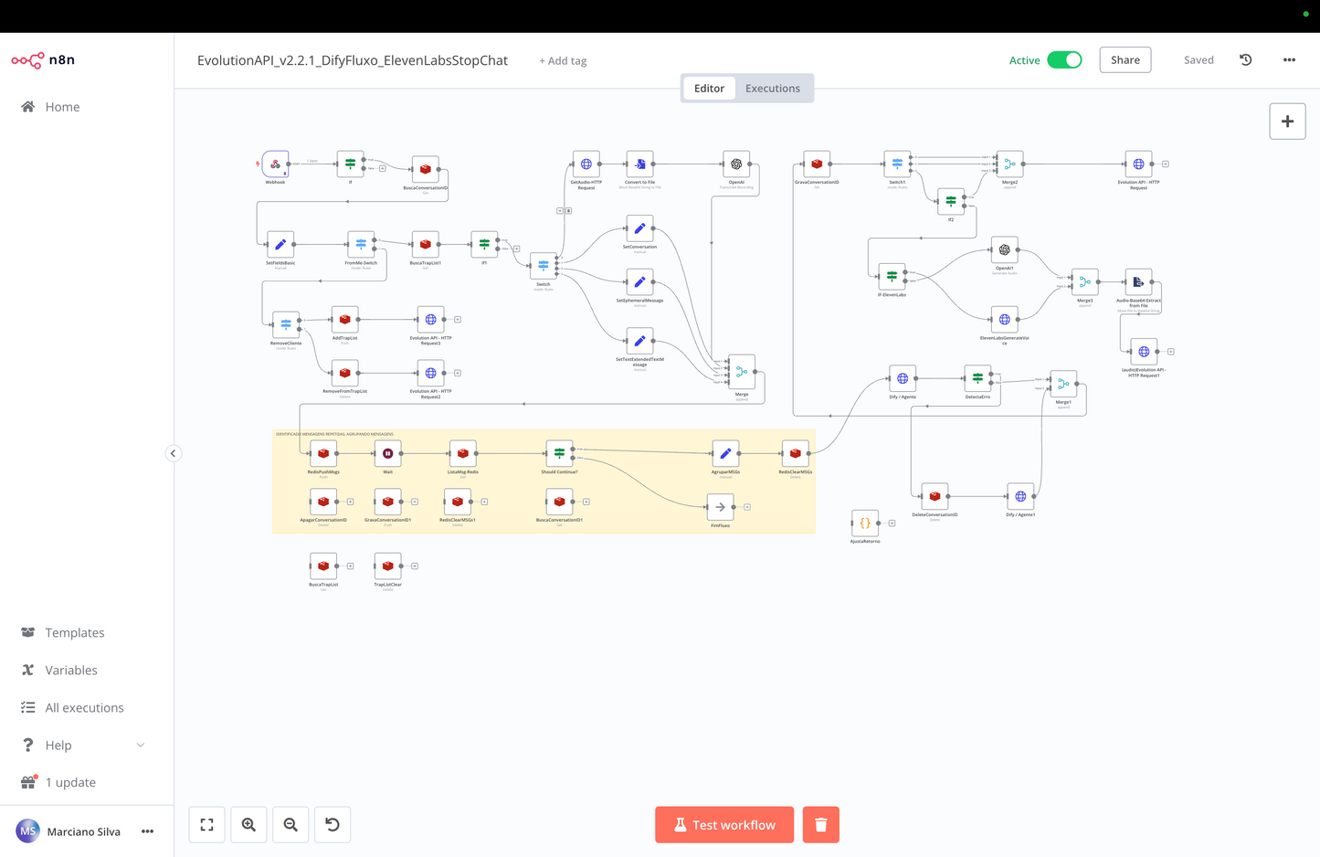 Fluxo - Atendente Virtual Evolution, Dify.ai e Cal.com