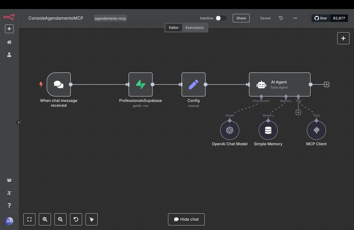 Fluxo n8n - Agendamento Inteligente com Google Calendar + MCP Server + WhatsApp