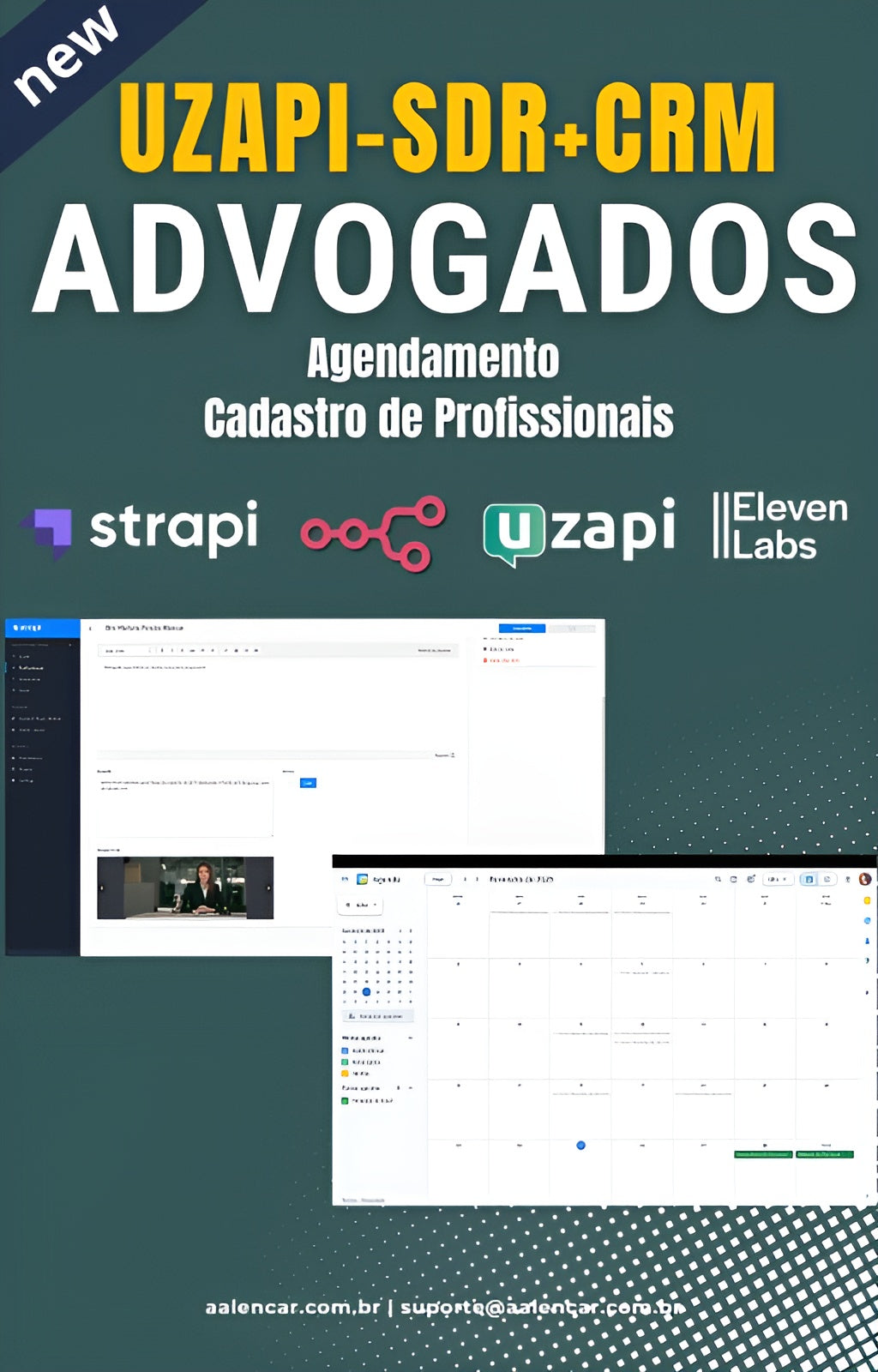Fluxo n8n Uzapi - SDR com Agendamento para advogados + Dashboard + Leads com Strapi e n8n com Uzapi