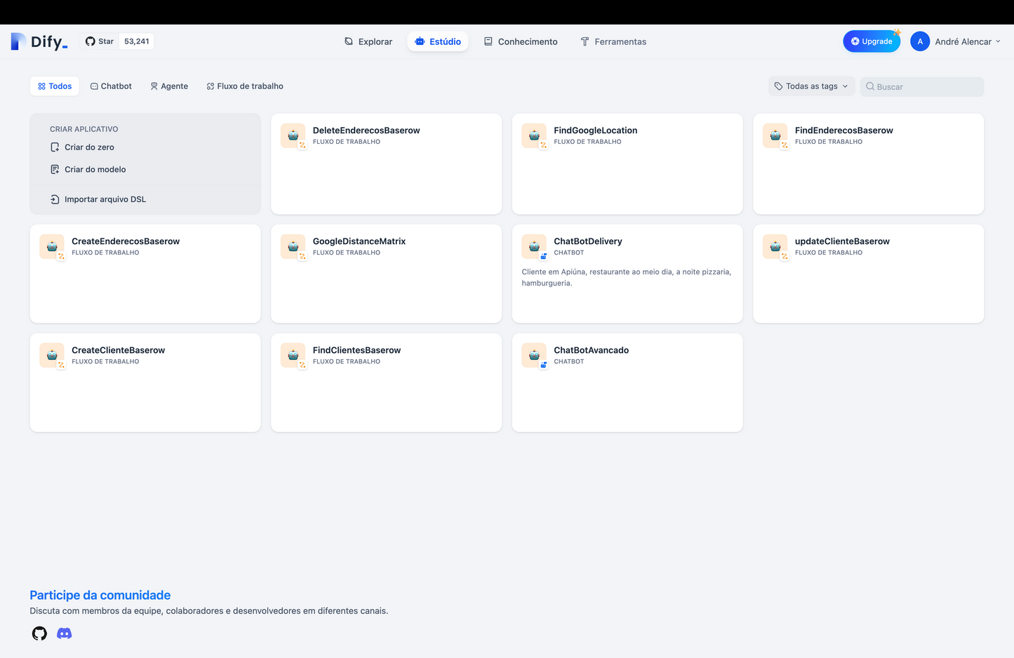 Fluxo Chatbot Delivery - Dify.ai com Google Maps, n8n e ElenvenLabs