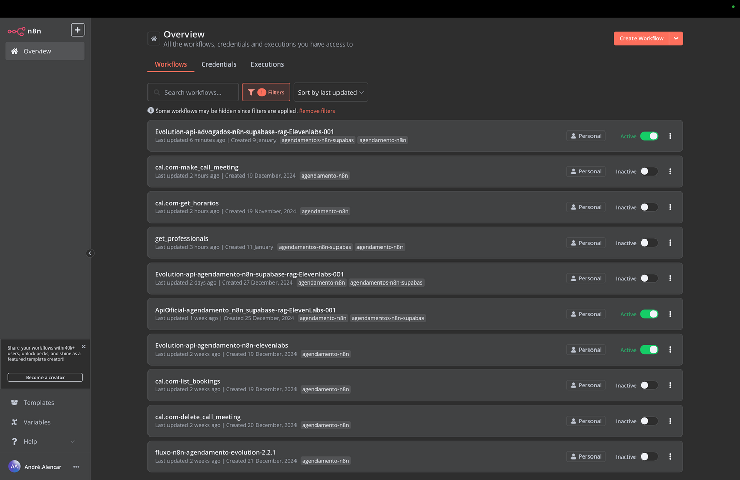 Fluxo: Agendamento para Advogados com n8n e Supabase