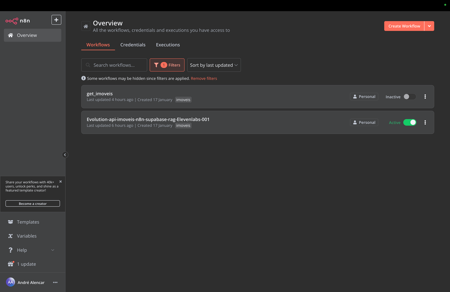 Fluxo Chatbot para imobiliárias com n8n, Supabase, RAG e EvolutionAPI