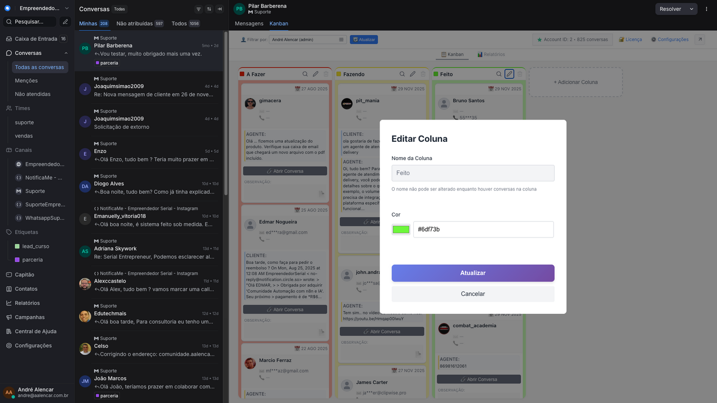 WebApp - Kanban Profissional para Chatwoot