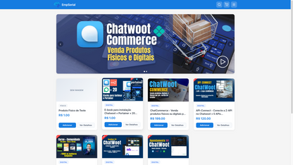 Chatwoot Commerce - Venda produtos físicos ou digitais por Chatbots de Whatsapp ou presencialmente